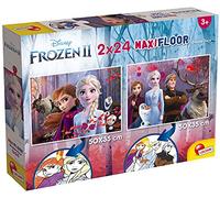 Liscianigiochi Puzzle para niños, 2 puzles de 24 piezas 2 en 1, Doble Cara con reverso para colorear - Disney Frozen La reina de las nieves 86580