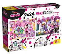 Liscianigiochi Puzzle para niños, 2 puzles de 24 piezas 2 en 1, Doble Cara con reverso para colorear - Disney Minnie 86597