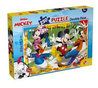 Liscianigiochi Puzzle para niños de 250 piezas 2 en 1, Doble Cara con reverso para colorear - DISNEY Mickey Mouse En La Playa 48113