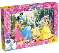 Liscianigiochi Puzzle para niños de 60 piezas 2 en 1, Doble Cara con reverso para colorear - Disney Princesas 74044