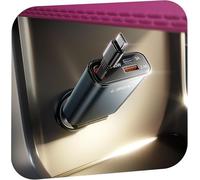 LISEN Cargador Coche Carga Rápida USB C Retráctil 57W, 3 en 1 Cargador Mechero Movil Coche 12/24V Car Charger Accesorios Coche Electrónicos para iPhone 17 e 16 15 Pro Max Samsung S26 Xiaomi 15 Gadgets