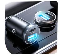 LISEN Cargador Coche Mechero Carga Rapida USB C 69W, Flash del Dia Accesorios Coche Camper para iPhone 17 16 Xiaomi Samsung S25 BMW, Metal Mechero Móvil Coche 12V Gadgets Regalos San Valentin Hombre