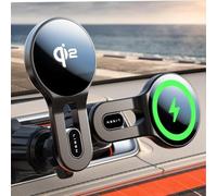 LISEN Cargador de coche MagSafe Qi2 de 15 W, [actualización 2025], cargador de coche Magsafe, cargador de coche inalámbrico magnético de ventilación, cargador de montaje de teléfono para ventilación