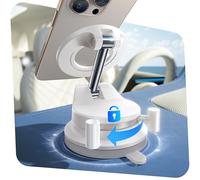 LISEN Soporte retráctil y magnético al vacío, ajustable a 360° para MagSafe, soporte plegable de succión para espejo/superficie lisa, compatible con iPhone 16 Pro