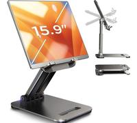 LISEN Soporte Tablet para iPad Stand Mesa Ajustable, Soporte Kindle Monitor Portatil 12,9" Metal Atril Tablet Escritorio para Apple iPad 11 10 Air 13 Pro Mini A16, Samsung Xiaomi Lenovo Pad Otras Tabs