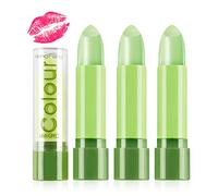 Lishang 3 Piezas Hidratante Pintalabios Cambia Color Labial Labiales Aloe Vera Barra de Labios Pintalabio Larga Duración Bálsamo Labial Mate Kit Maquillaje Mujeres Niña Regalo Cumpleaños