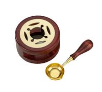 Lishang Calentador de Sello de Cera para sellos de lacre Horno Cuchara de Fusión Horno de Fusión para Bodas, sobres regalo navidad, Manualidades Rojo Oscuro