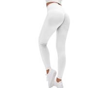 Lishang Leggins Deportivos Mujer Push Up Mallas Mujer Deporte Cintura Alta Mallas Deportivas Conjunto Fitness para Gym Entrenamiento Yoga Jogging D Media Luna Blanco S