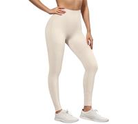 Lishang Leggins Deportivos Mujer Push Up Mallas Mujer Deporte Cintura Alta Mallas Deportivas Conjunto Fitness para Gym Entrenamiento Yoga Jogging E Beige S