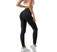Lishang Leggins Deportivos Mujer Push Up Mallas Mujer Deporte Cintura Alta Mallas Deportivas Conjunto Fitness para Gym Entrenamiento Yoga Jogging E Negro M
