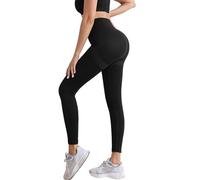 Lishang Leggins Deportivos Mujer Push Up Mallas Mujer Deporte Cintura Alta Mallas Deportivas Conjunto Fitness para Gym Entrenamiento Yoga Jogging A Negro L