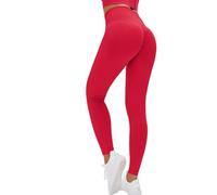 Lishang Leggins Deportivos Mujer Push Up Mallas Mujer Deporte Cintura Alta Mallas Deportivas Conjunto Fitness para Gym Entrenamiento Yoga Jogging D Rojo M