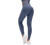 Lishang Leggins Deportivos Mujer Push Up Mallas Mujer Deporte Cintura Alta Mallas Deportivas Conjunto Fitness para Gym Entrenamiento Yoga Jogging D Azul L