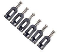 Lisher - Juego de 6 piezas de metal en forma de U para guitarra, puente de cuerdas, sillín, bola de rollo de cuerda de trémolo, puente para guitarra eléctrica, color negro