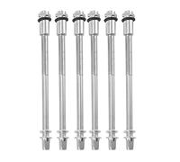 Lisher - Juego de 6 varillas de tensión de tambor, 9 cm, aros de tambor de metal, tornillos cortos