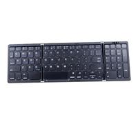 Lisher - Teclado Bluetooth plegable, teclado sin recargable USB para iOS, Android, PC con Smartphone-Negro