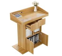 LISHEUK Atril de Madera con Compartimento de Almacenamiento para Iglesias, aulas y conferencias. Fácil de Limpiar e Instalar. Madera Original. Altura: 80 cm. Púlpito versátil.