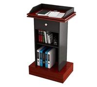 LISHEUK Atril, Soporte para podio, Atril de Lujo, atriles portátiles con cajones y Almacenamiento Abierto, púlpitos para Iglesias, mostrador de recepción, podios de Madera para p