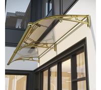 LISHEUK Auvent de Porte en Alliage d'aluminiumde Pluie d'unité Extérieure de ClimatisationPlaque PC en Polycarbonate SilencieuseProtection Contre La Pluie et UV (80x330cm/31 x130