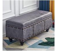 LISHEUK Banco de almacenaje Plegable con reposapiés, Taburete bajo de Tela Tecno, Asiento de sofá, reposapiés, puf para salón y Dormitorio.