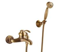 LISHEUK Grifos de baño con Mezclador de Ducha, Grifo Monomando de Pared, grifos mezcladores de baño de latón de 2 Orificios, Estilo Antiguo