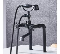 LISHEUK Grifos mezcladores de baño con Ducha de 2 Orificios, Grifo Mezclador de Ducha de baño de Doble Control, grifos de baño de Agua Caliente y fría, Negro Antiguo