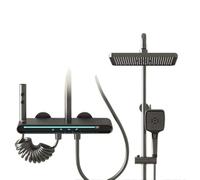 LISHEUK Juego de Ducha, Pistola doméstica, Boquilla Gris presurizada, Llave de Piano para baño, Juego de Ducha Completo (Color: Argento, tamaño: Gris Claro)