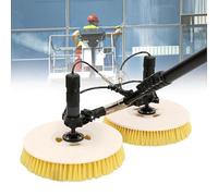 LISHEUK Máquina de Limpieza de Paneles solares - Cepillo de Doble Cabezal para Paneles fotovoltaicos Kit de Poste telescópico de 5,5 m Equipo de Limpieza Solar de techos eficient