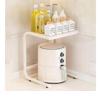 LISHEUK Rejilla de Hierro para freidora de Aire Que Ahorra Espacio - Rejilla para Mini Horno Tostador para cafetera, hervidor eléctrico y cocinas - Cocina de Metal (Blanco-S)