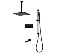 LISHEUK Sistema de Ducha para baño, Grifo Mezclador de Ducha de Lluvia de 10" montado en la Pared con Ducha giratoria/de Mano, Cabezal de Ducha de Alta presión para baño.