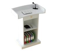 LISHEUK Soporte para Atril, Atril Sencillo de MDF, Escritorio para portátil Moderno con Almacenamiento Abierto, podio con cajón Espacioso, Atril de pie de 60 x 42 x 120 cm, A-60