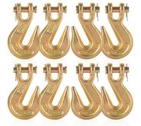 LISHINE Paquete de 8 ganchos de cadena de 3/8 pulgadas, gancho de cadena de seguridad resistente, gancho deslizante de horquilla de grado 70 para remolques, camiones, remolques, capacidad de 26.5