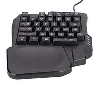 LISND Teclado para juegos con una sola mano, retroiluminación de tres colores, diseño antideslizante, 35 teclas, teclado para juegos móviles para computadora