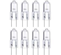 LISOCLU Gy6.35 Bombillas Halógenas 20W G6.35 20W 35W 12 V Lámparas Halógenas Bombilla Halógena De 12 Voltios Bi-Pin Base Lente De Vidrio Transparente Blanco Cálido 2700K (8 Piezas) 50W