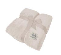 Lisola Manta de microfibra suave, 150 x 200 cm, color liso, producto oficial del Gran Hermano, modelo Rizo, color Écru