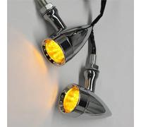 LISROEU Intermitentes Moto Compatible con 2 Piezas De Tornillos Cromados Ámbar De 10 Mm, 12 V, Luces Intermitentes De Freno para Motocicleta, Indicadores De Lámpara De Señal