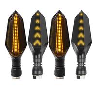 LISROEU Intermitentes Moto Compatible con Suzuki para GSXS250 GSXS400 GSXS600 para GSXS750 para GSXS1000 Luces De Giro De Motocicleta Indicador De Luz Intermitente Que Fluye(2 Pairs Yellow-Yellow)