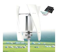 Lissontine 500 W Generador Eólico 360° Kit De Turbina Eólica En Espiral Mini Turbina Eólica Vertical Ip54 para Rooftop, Vigilancia O Híbrido Solar Fácil De Instalar White-12V