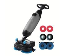 Lissontine Lavadora de Pisos Comercial, Fregadora de Suelos Profesional, Cepillo Rotativo 360°, Fregadora Sin Cable, Limpieza Húmeda y Seca, Capacidad de Limpieza de 13000 pies²/h Grey