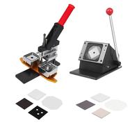Lissontine Máquina para Hacer Imanes Kit Máquina De Chapas Personalizadas Molde 63.5x63.5mm, con Cortador De Papel + 100 Materiales 2.5×2.5inMachine+PaperCutter+100pcsMaterials