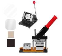 Lissontine Prensa De Imanes Máquina para Hacer Imanes 63.5x63.5mm con Cortador De Papel + 100 Materiales, Prensa Manual para Chapas DIY 2.5×2.5inMachine+PaperCutter+100pcsMaterials
