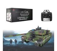 Lissontine Tanque RC 1:16 Y Tanque Militar Teledirigido con Funciones De Combate Infrarrojo, Disparo BB, Efectos De Humo Y Sonidos De Motor - Juguete Táctico Realista GermanLeopard2A6-Deluxe