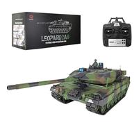 Lissontine Tanque RC 1:16 Y Tanque Militar Teledirigido con Funciones De Combate Infrarrojo, Disparo BB, Efectos De Humo Y Sonidos De Motor - Juguete Táctico Realista GermanLeopard2A6-Basic