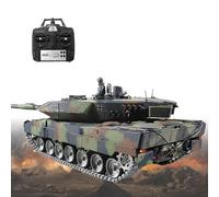 Lissontine Tanque Teledirigido 1:16 Y Modelo Militar con Torre Giratoria, Disparo Realista BB Y Efectos De Sonido - Vehículo De Combate para Entusiastas del Modelismo GermanLeopard2A6-Deluxe