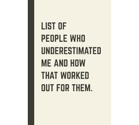List of People Who Underestimated Me and How That Worked Out for Them: Blank Lined Notebook, Office Sarcasm Journal for Work Chaos, 6x9 In, 120 Pages