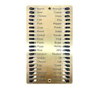 Lista de comestibles de metal: tarjeta de control de comestibles reescrita, organizador de listas de acero inoxidable | Accesorio de presupuesto inteligente para planificación de comidas, o