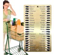 Lista de compras reutilizable: ABS+Metal 14x8x1.3cm | Organizador de lista de compras para compras eficientes y gestión de presupuesto | para el supermercado doméstico diario del centro comercial