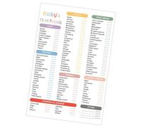 Lista de comprobación de alimentos para bebés, rastreador de alimentos para bebés reutilizable con imán, tabla de destete, imán de lista de comprobación de alimentos para bebés, 101 alimentos antes de
