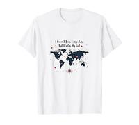 Lista de Deseos para Viajar con el Mapa Mundial de Wanderlust y Cita de Aventuras Camiseta, Hombre, Blanco, M
