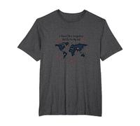 Lista de Deseos para Viajar con el Mapa Mundial de Wanderlust y Cita de Aventuras Camiseta, Hombre Tallas Grandes, Jaspeado Oscuro, 3X Alto